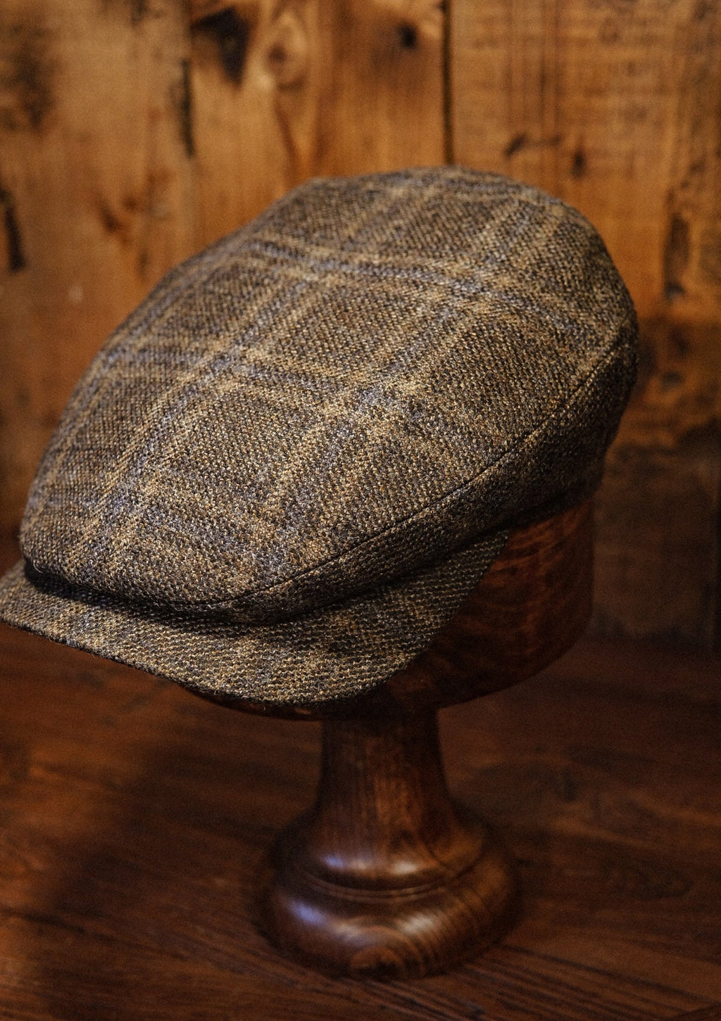 Geary Flat Cap - Light Brown Check
