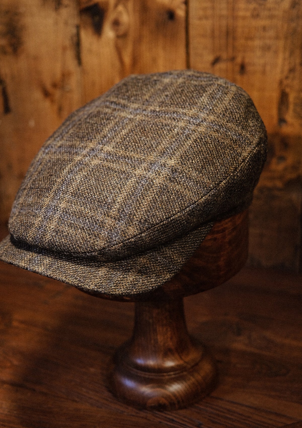 Geary Flat Cap - Light Brown Check