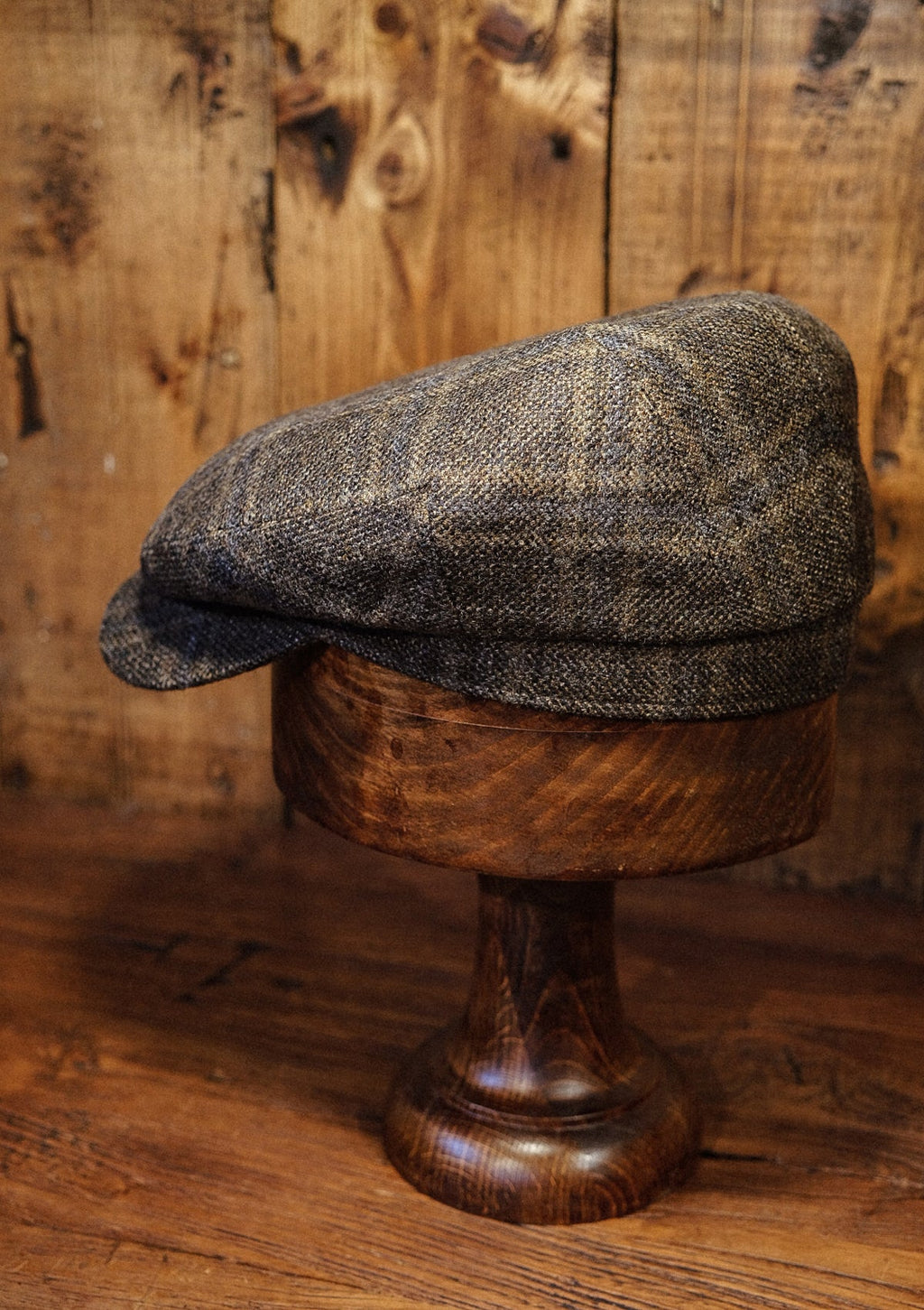 Geary Flat Cap - Light Brown Check
