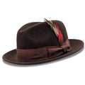 Brown 2  Brim Beaver Look Felt Hat