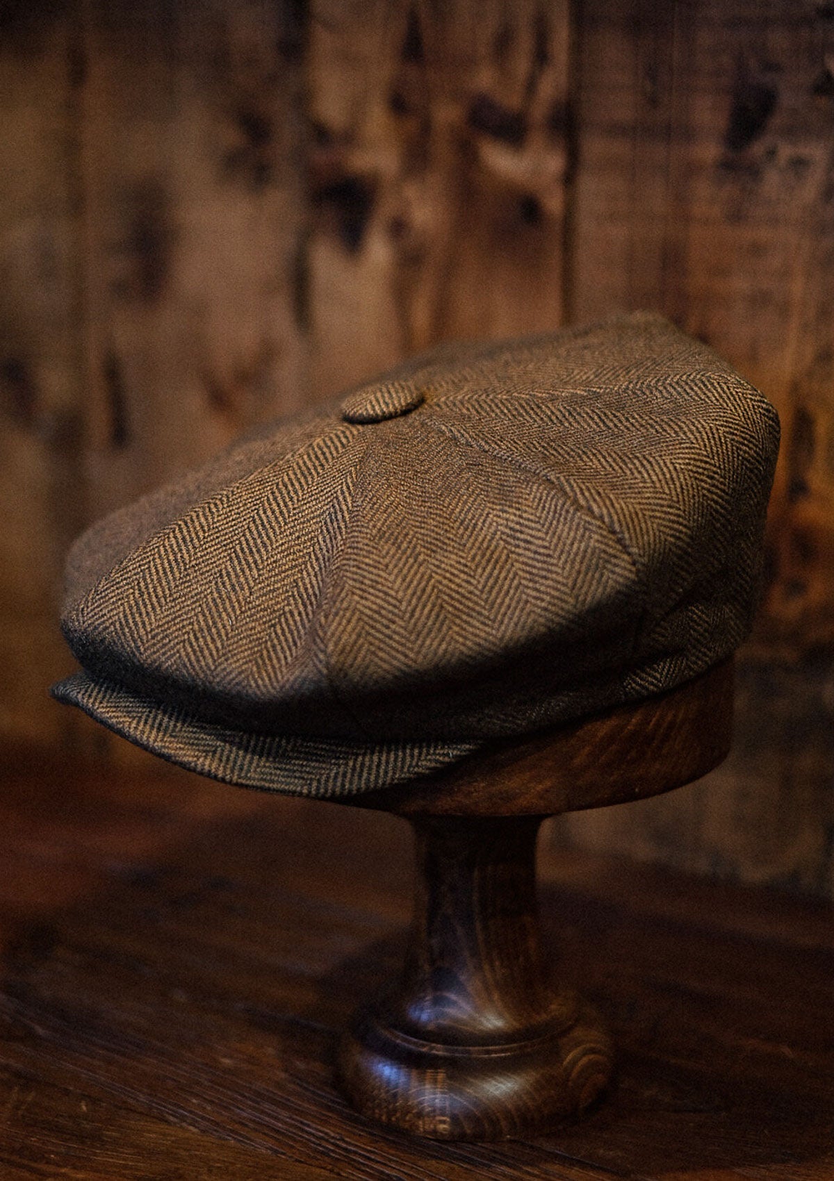 Johnson Baker Boy - (Wide-Width) Brown Herringbone