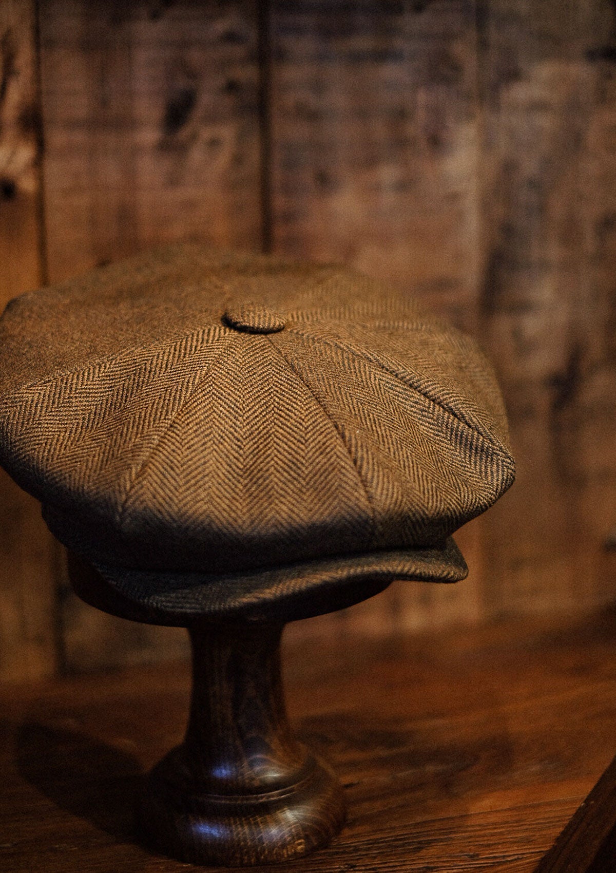 Johnson Baker Boy - (Wide-Width) Brown Herringbone
