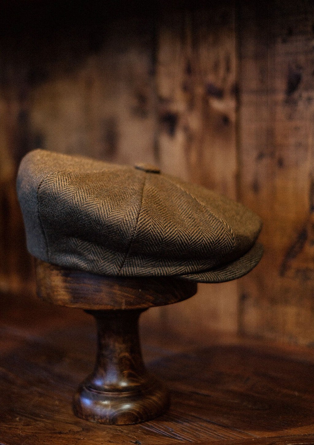 Johnson Baker Boy - (Wide-Width) Brown Herringbone
