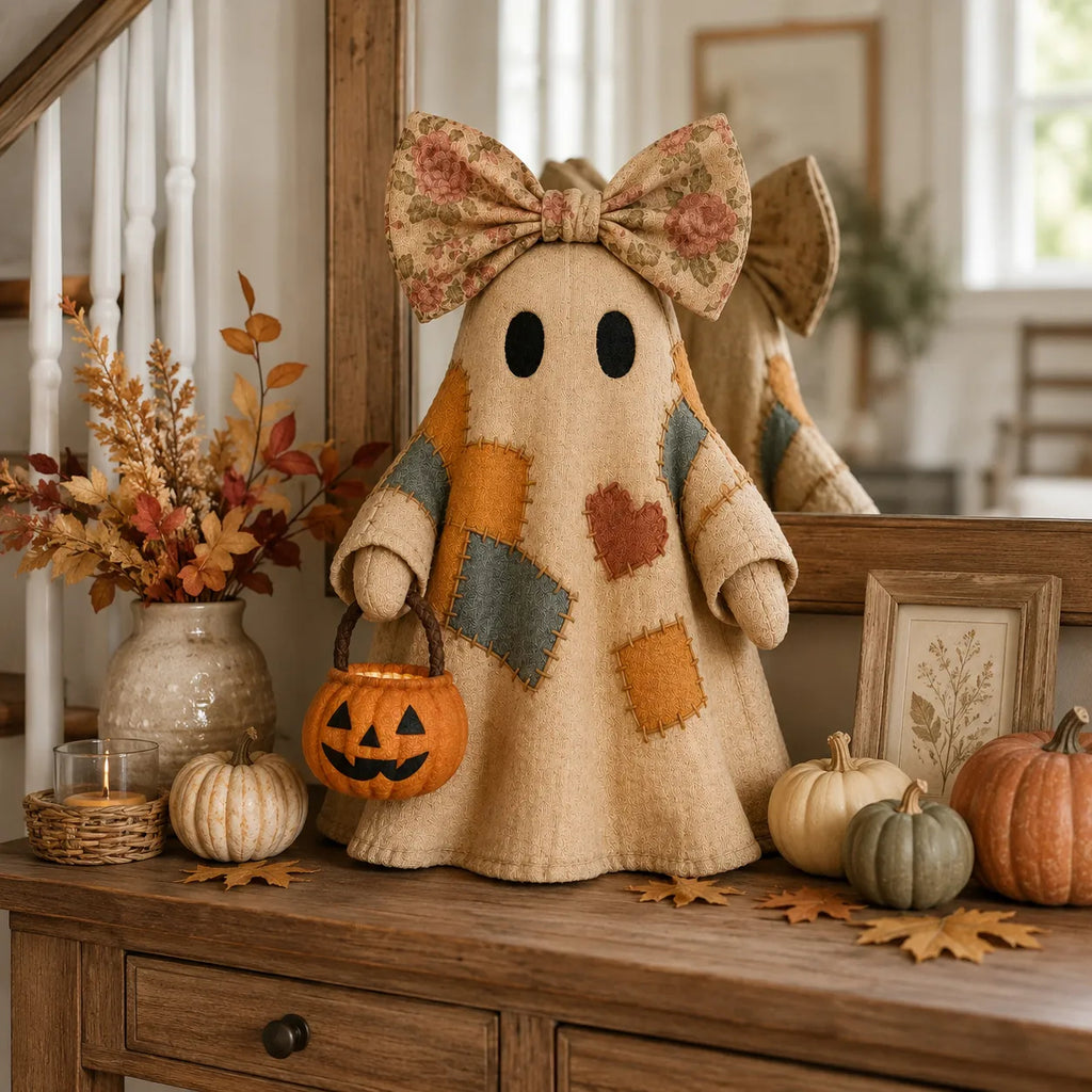 Cotitoc Lighted Vintage Patchwork Ghost