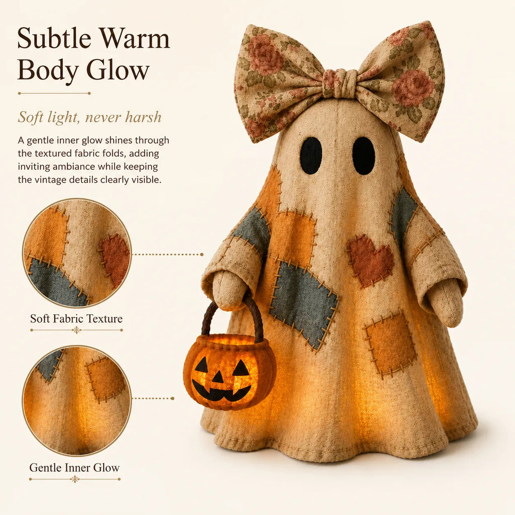 Cotitoc Lighted Vintage Patchwork Ghost