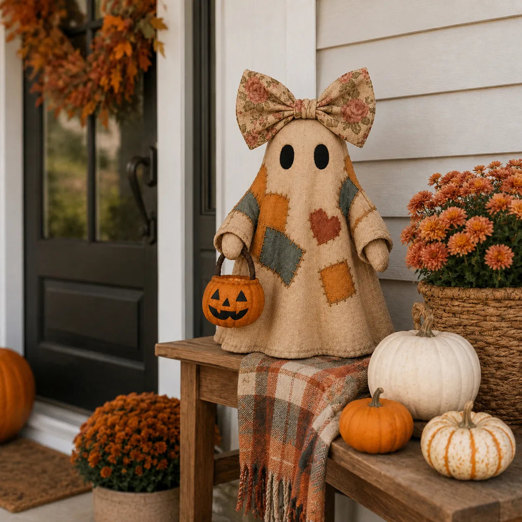 Cotitoc Lighted Vintage Patchwork Ghost