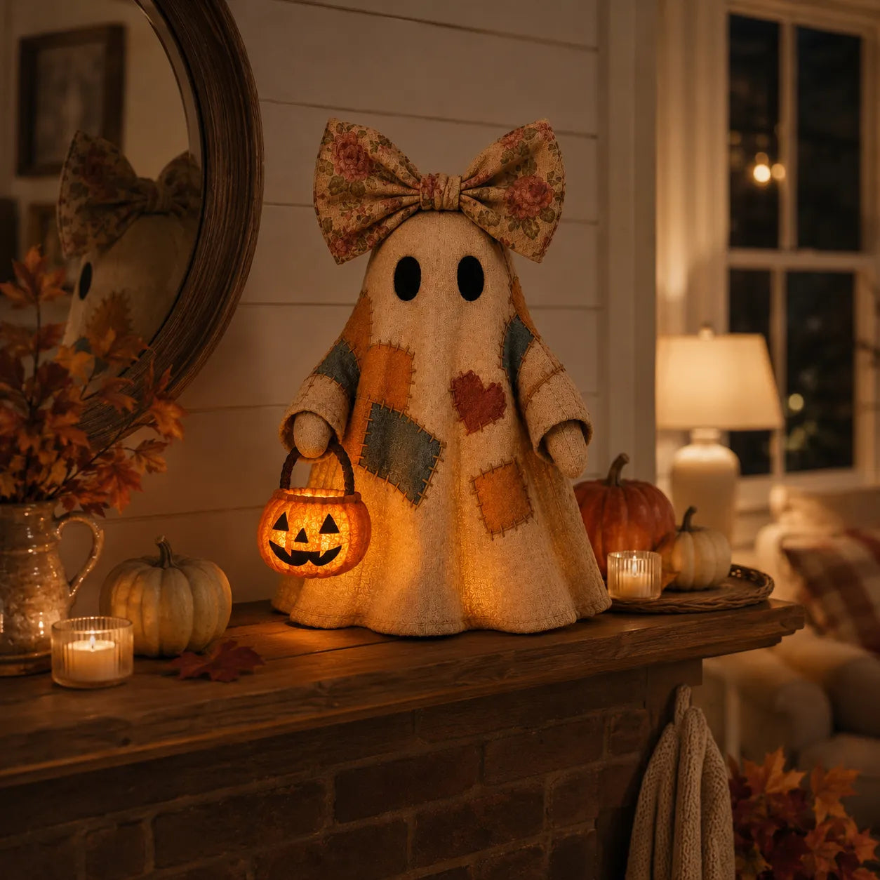 Cotitoc Lighted Vintage Patchwork Ghost