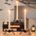 Black Spider Taper Candle Holders – 3-Pack Halloween Candlestick Decor