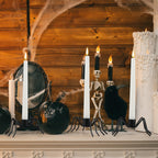 Black Spider Taper Candle Holders – 3-Pack Halloween Candlestick Decor