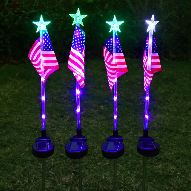 🔥Last Day 49% OFF - Solar American Flag Pathway Lights – Red, White & Blue Yard Glow for 250th Independence Celebration ✨