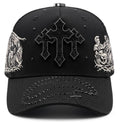 Rhinestone Cross Trucker Hat, Religious Vintage Street Cap