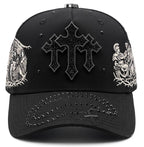 Rhinestone Cross Trucker Hat, Religious Vintage Street Cap