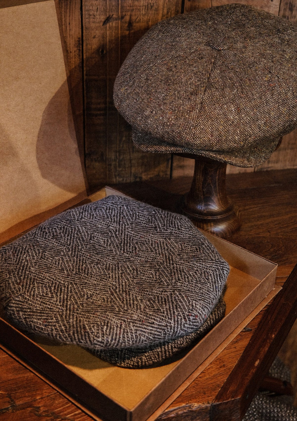 Regency 50 Pence Flat Cap - Grey Art Deco Tweed