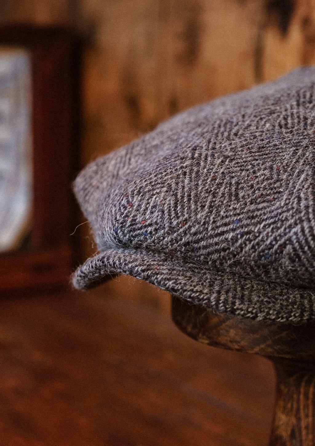 Regency 50 Pence Flat Cap - Grey Art Deco Tweed