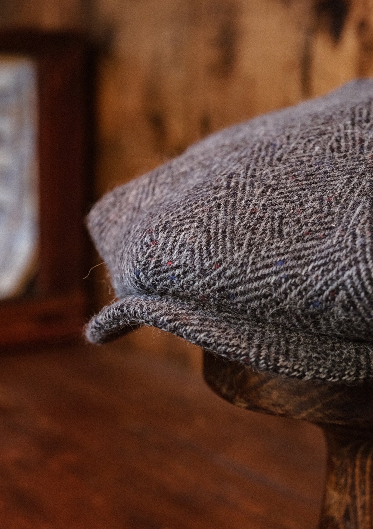 Regency 50 Pence Flat Cap - Grey Art Deco Tweed