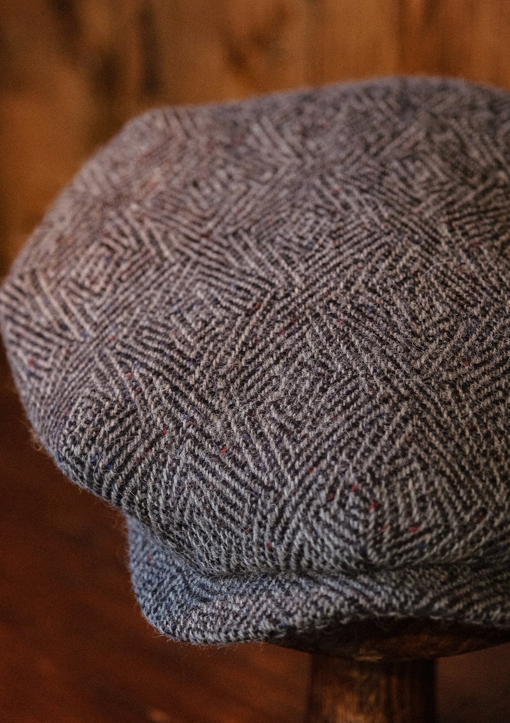 Regency 50 Pence Flat Cap - Grey Art Deco Tweed