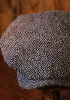 Regency 50 Pence Flat Cap - Grey Art Deco Tweed