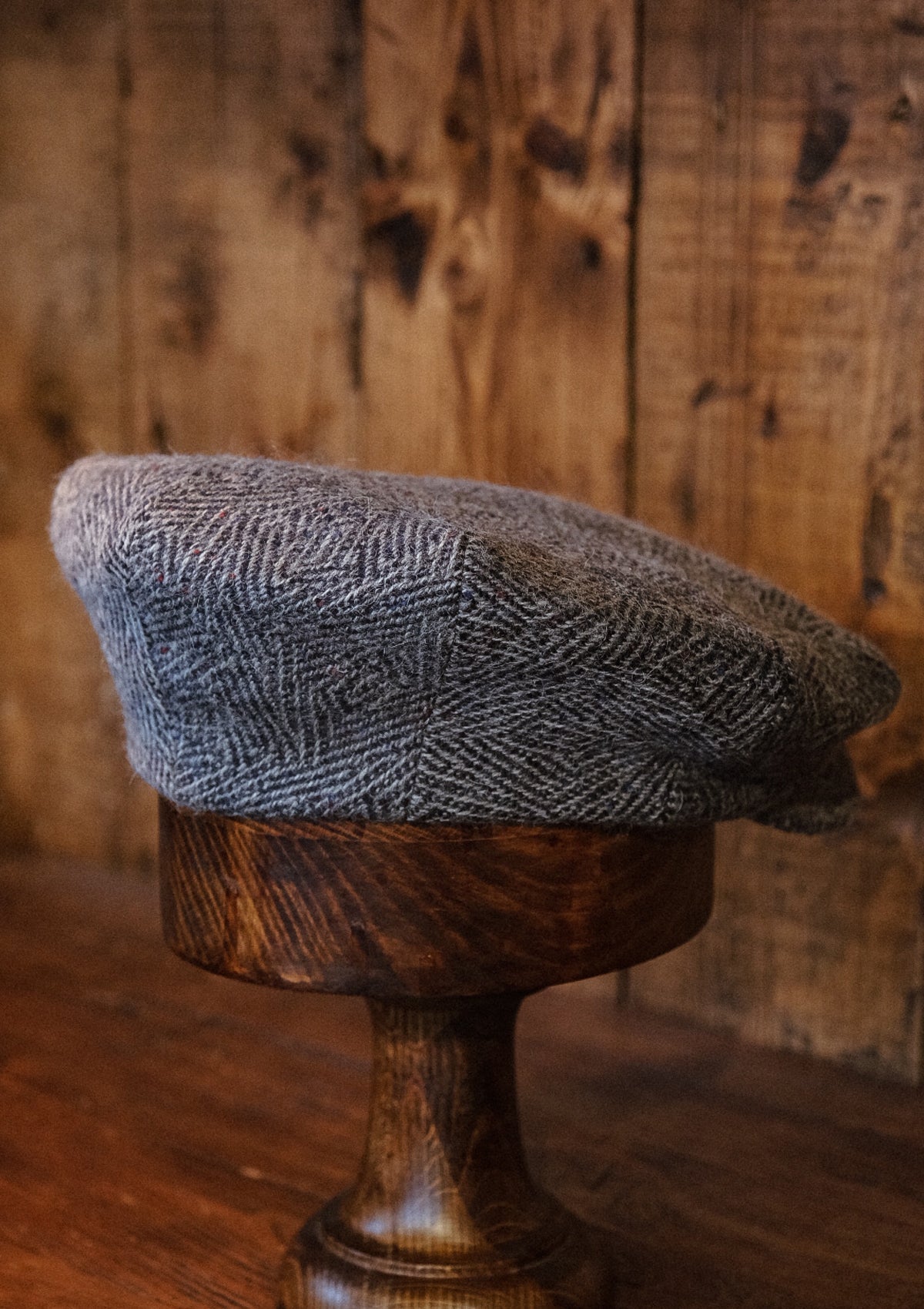 Regency 50 Pence Flat Cap - Grey Art Deco Tweed