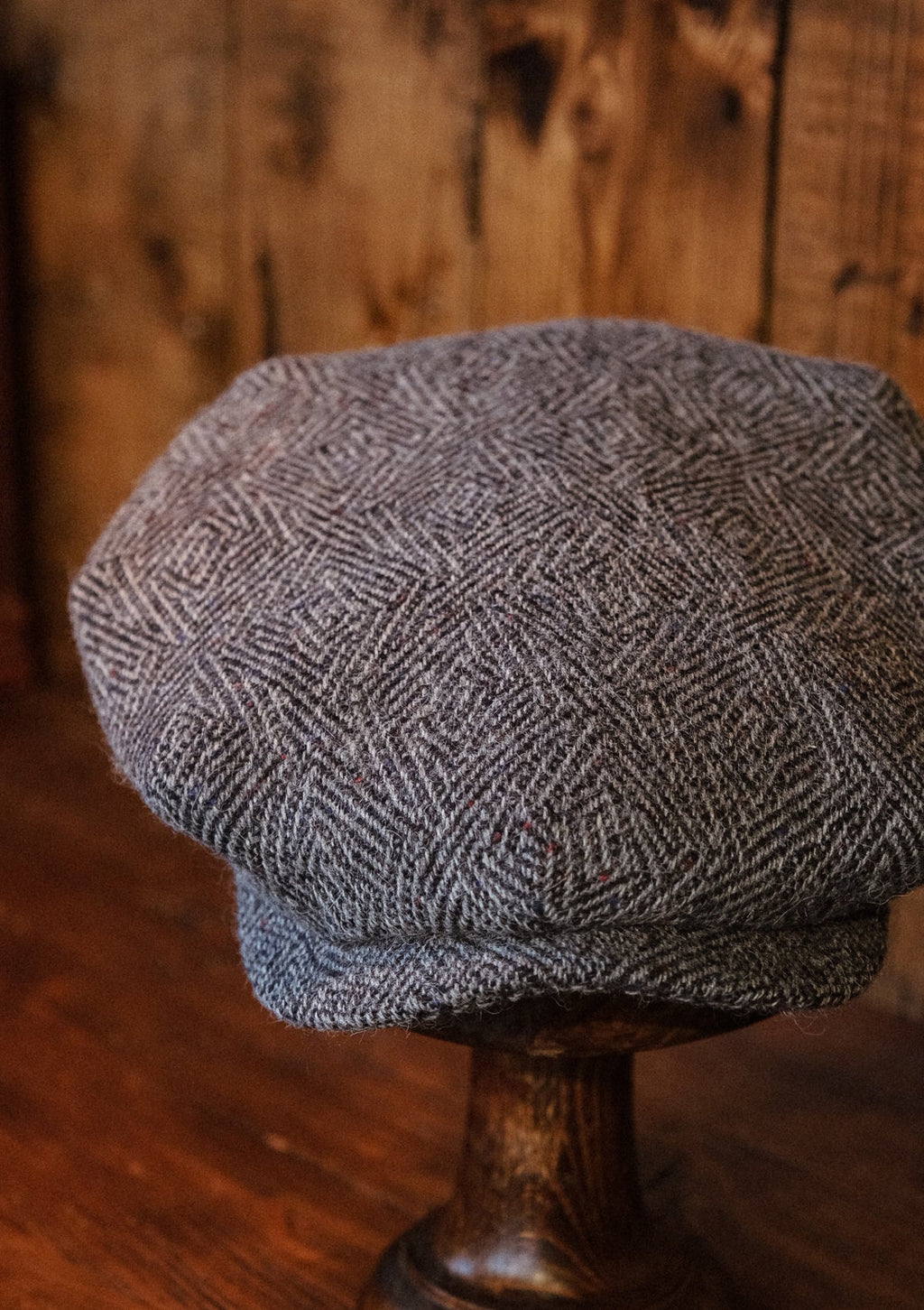 Regency 50 Pence Flat Cap - Grey Art Deco Tweed
