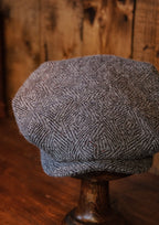 Regency 50 Pence Flat Cap - Grey Art Deco Tweed