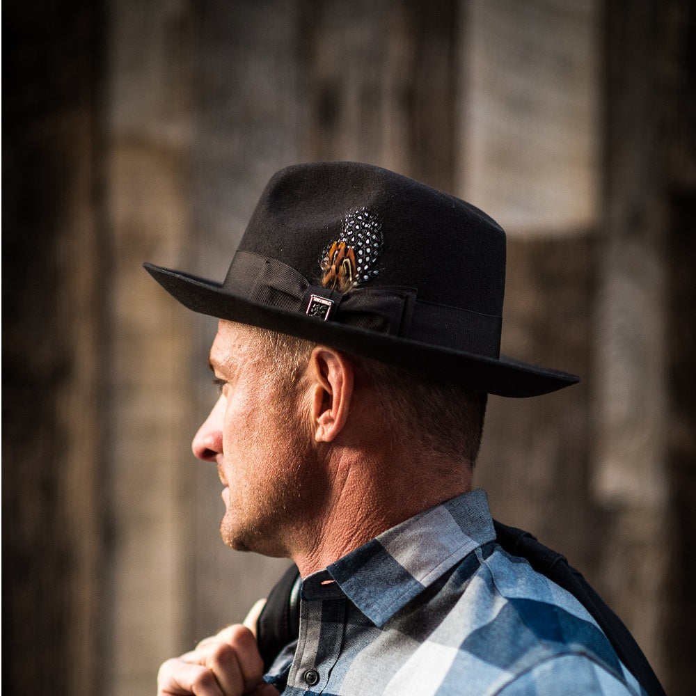 Stacy Adams Wool Felt Fedora- Cleveland