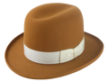 Premium Fedora with Single-Crease Crown and Raw-Edge Rolled Brim
