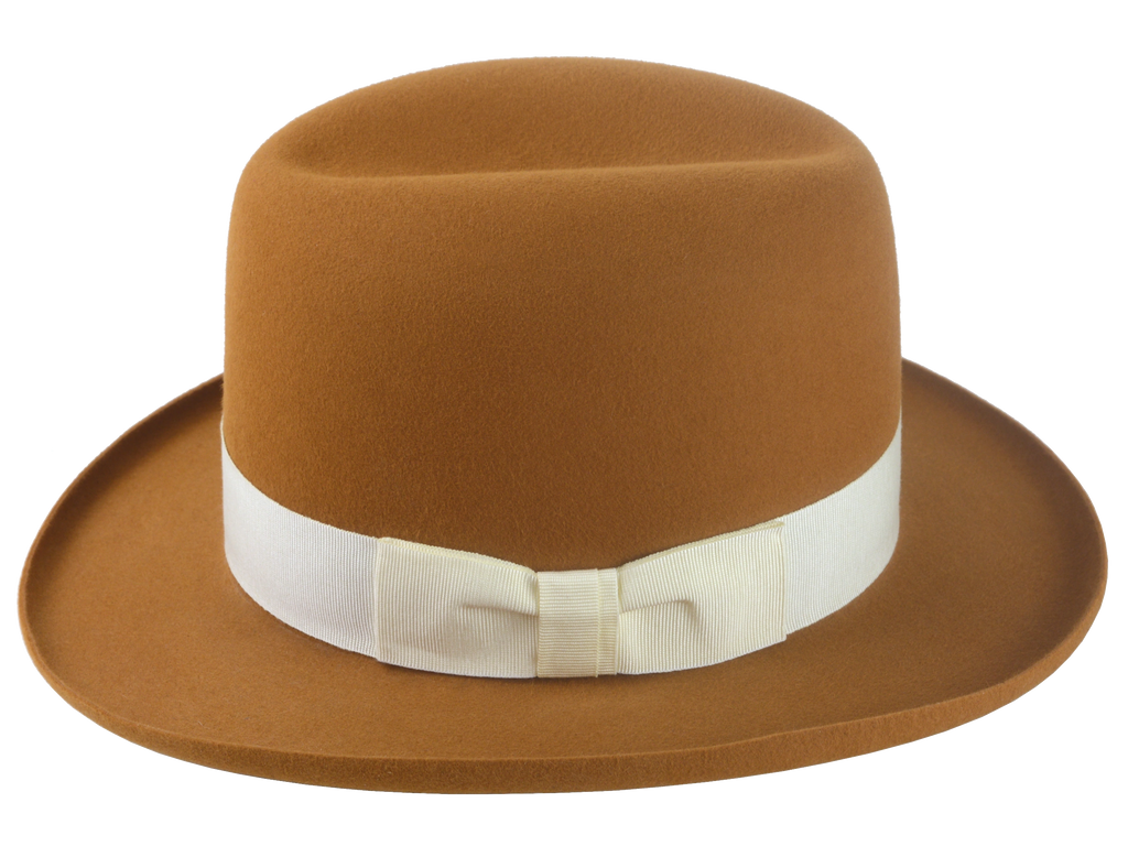 Premium Fedora with Single-Crease Crown and Raw-Edge Rolled Brim