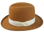 Premium Fedora with Single-Crease Crown and Raw-Edge Rolled Brim