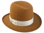 Premium Fedora with Single-Crease Crown and Raw-Edge Rolled Brim
