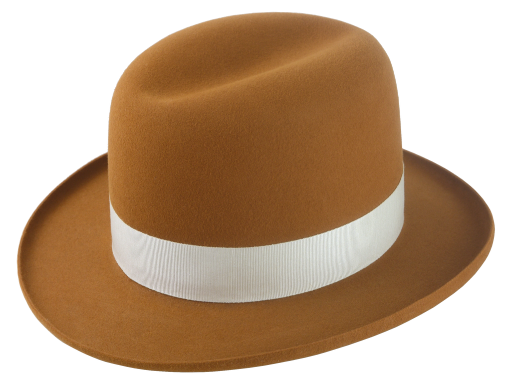 Premium Fedora with Single-Crease Crown and Raw-Edge Rolled Brim