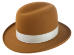 Premium Fedora with Single-Crease Crown and Raw-Edge Rolled Brim