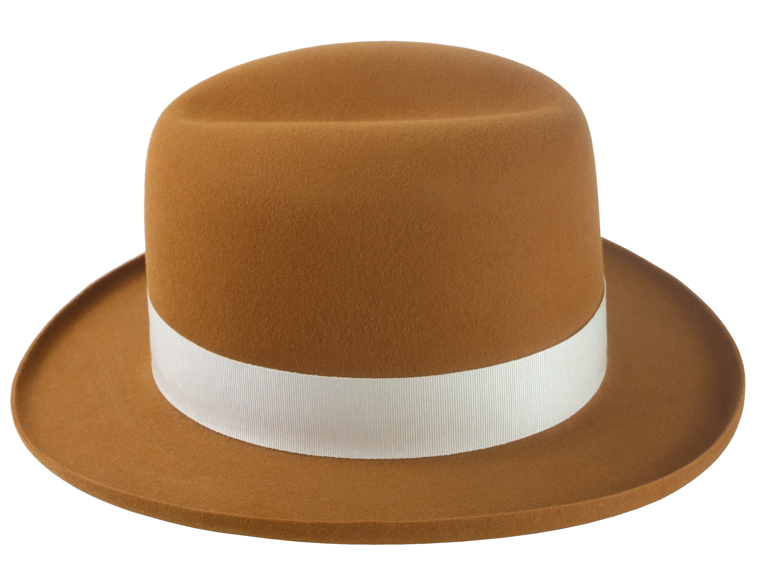 Premium Fedora with Single-Crease Crown and Raw-Edge Rolled Brim