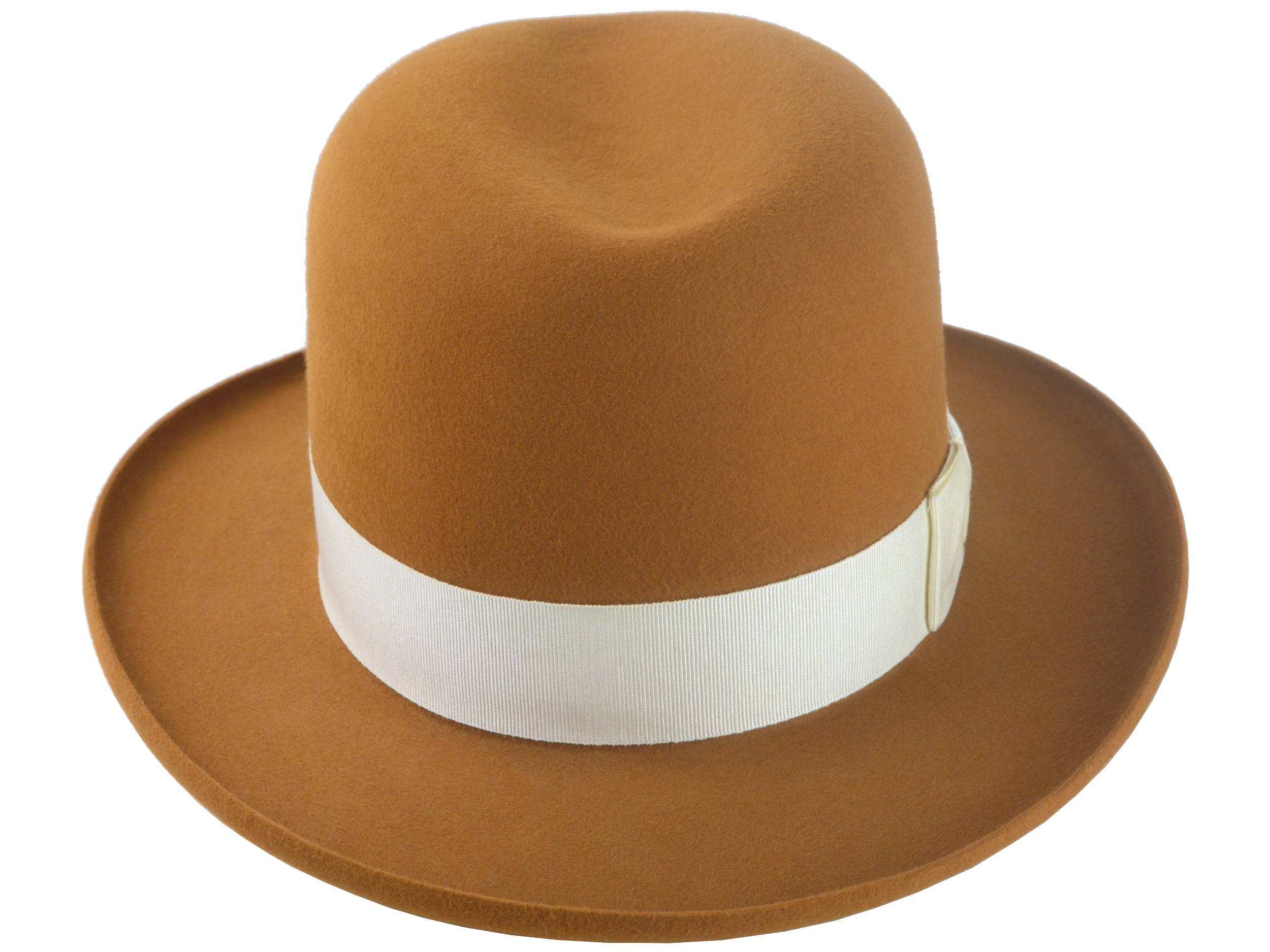 Premium Fedora with Single-Crease Crown and Raw-Edge Rolled Brim