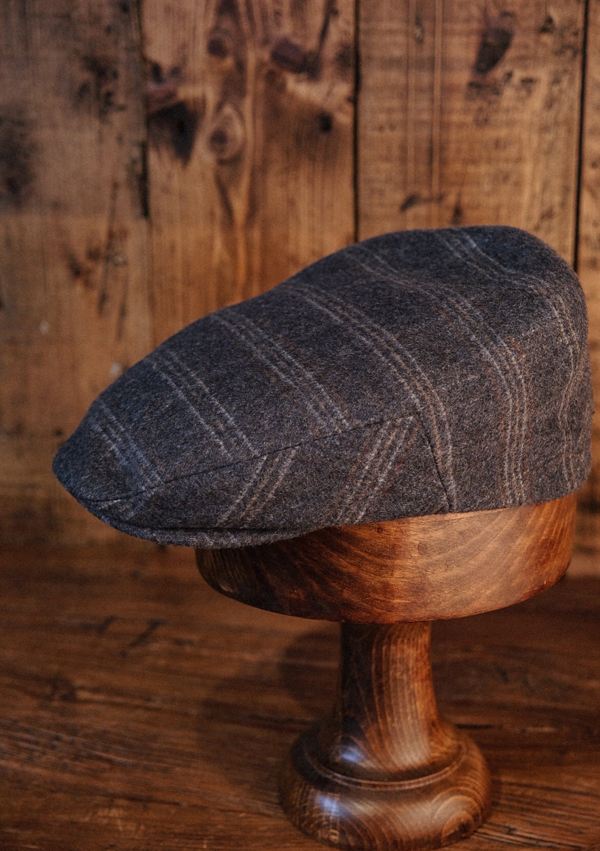 Walter Flat Cap - Grey Loden Windowpane
