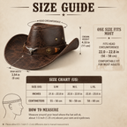 Vintage Faux Leather Western Cowboy Hat – Wide Brim Fedora for Men & Women