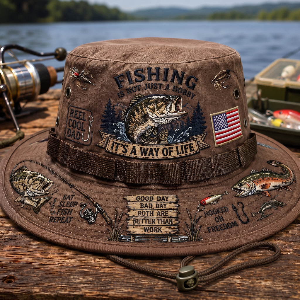 🎁🇺🇸 Last Day Promo: 49% OFF 🎣 Fishing Is a Way of Life Boonie Hat