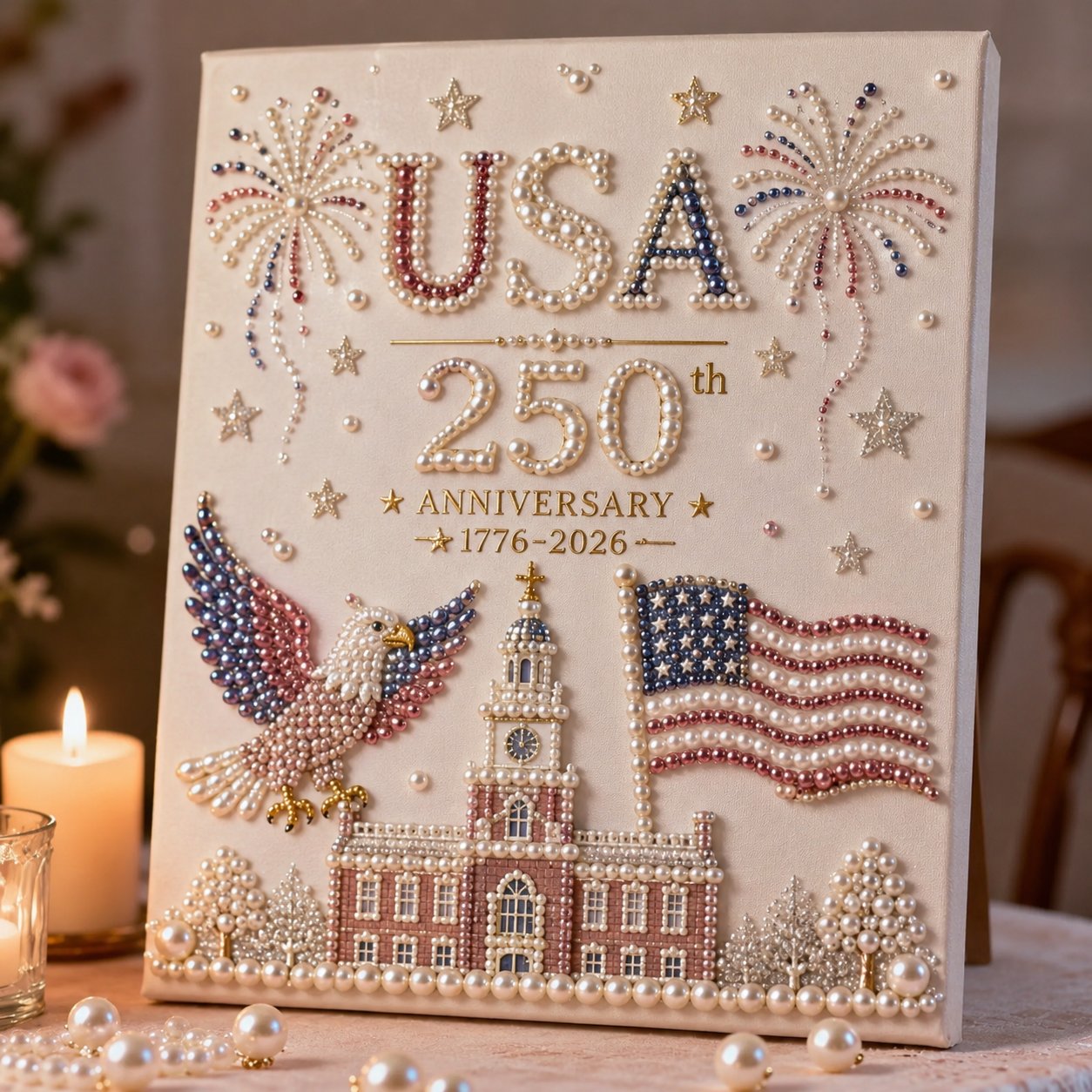 🔥LAST DAY 50% OFF - 🇺🇸 USA 250th Anniversary DIY Pearl Painting Kit ✨❤️‍🔥 - 🇺🇸 Classic Patriotic / Buy 1