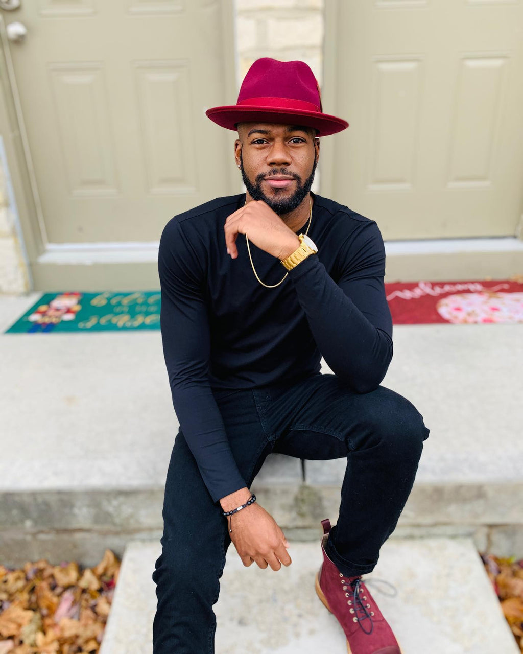 Trilby Fedora – Burgundy[Fast shipping and box packing]