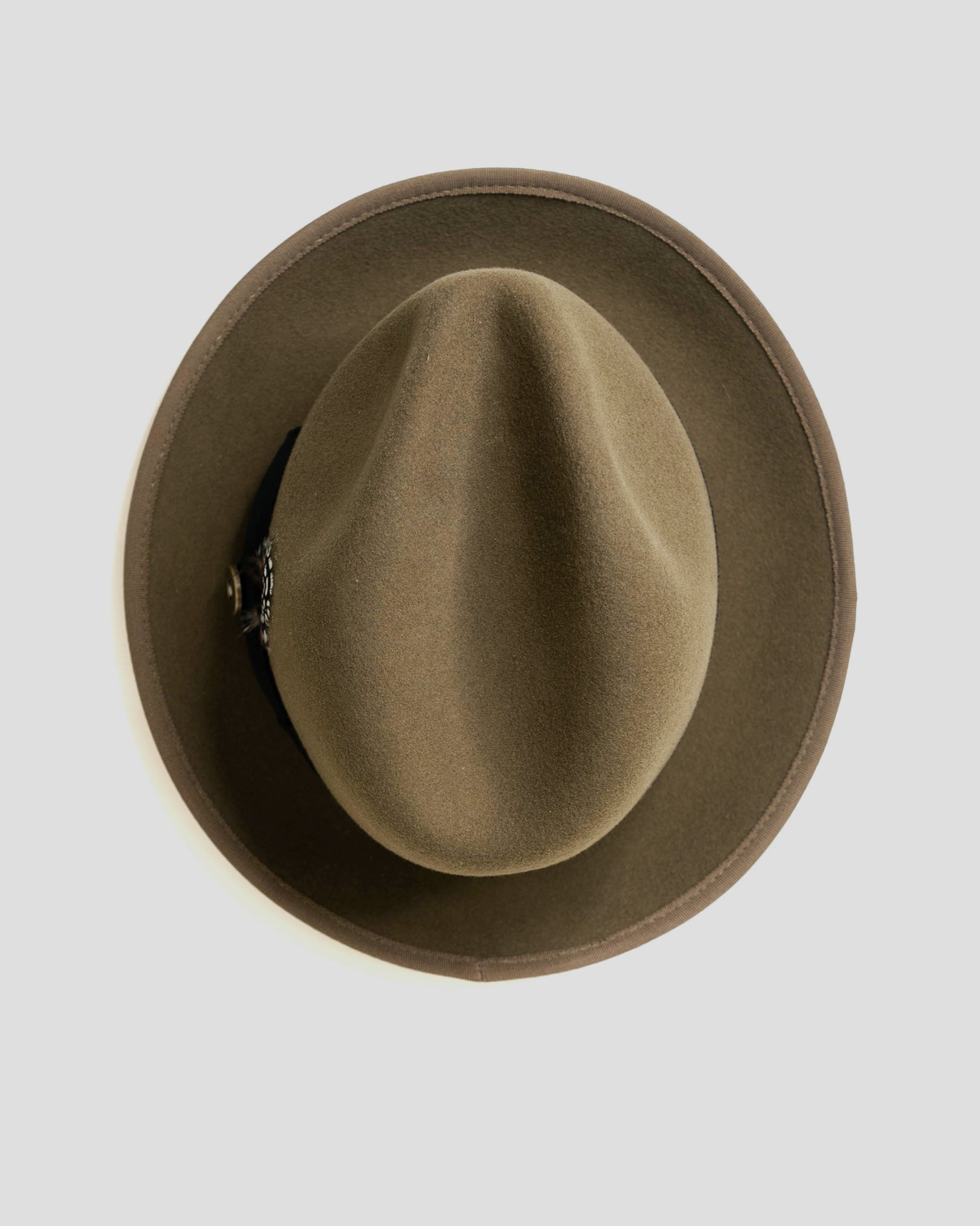 Miller Ranch Trilby Fedora – Grey/Dark Olive [Fast shipping and box packing]
