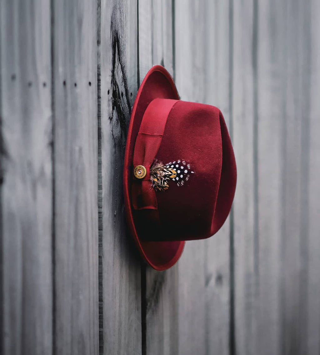 Trilby Fedora – Burgundy[Fast shipping and box packing]
