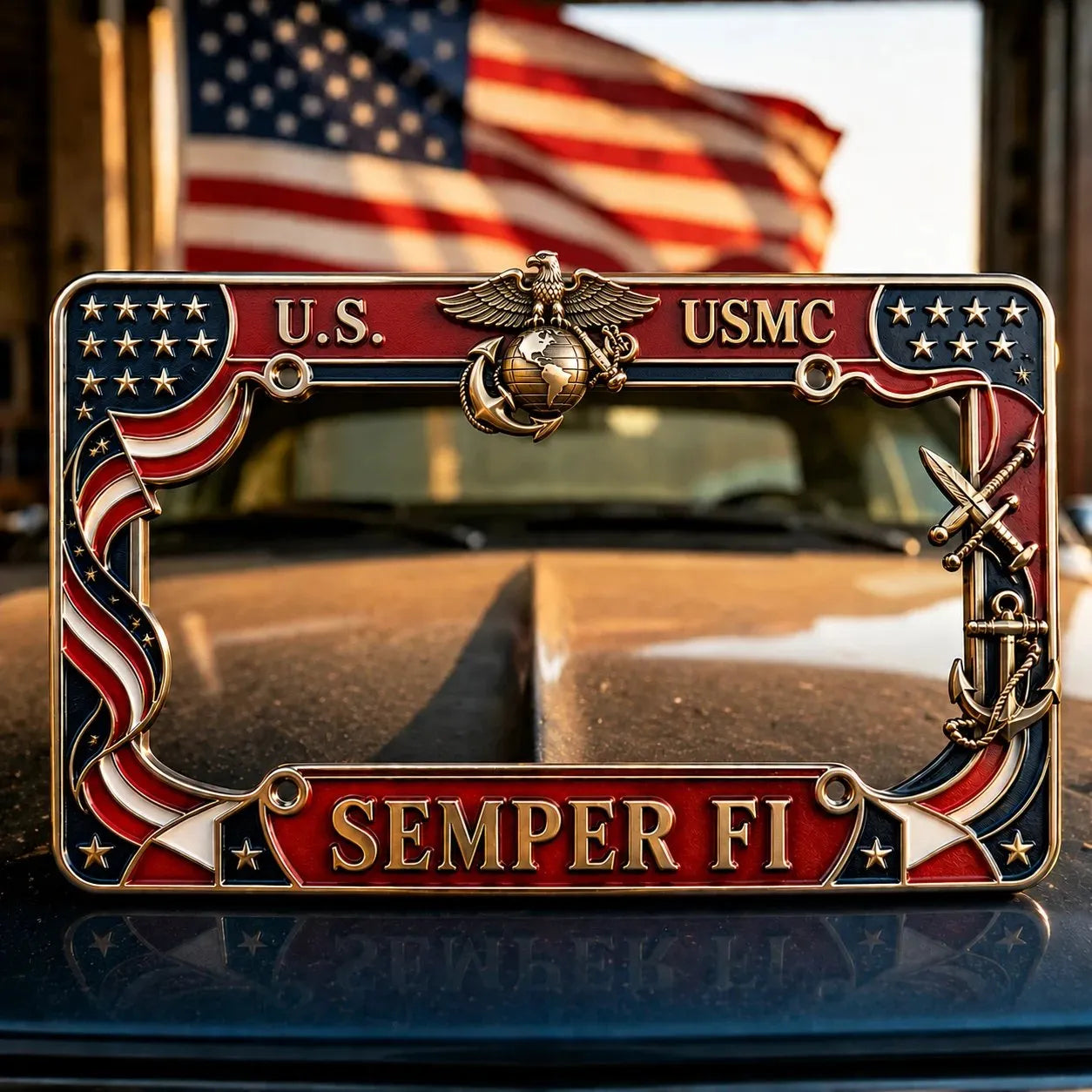 Military Branch Tribute License Plate Frame Collection