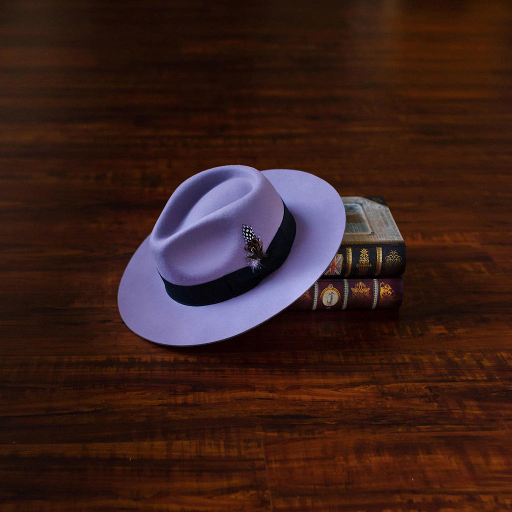 Ferguson Fedora - Lavender+Black[Fast shipping and box packing]