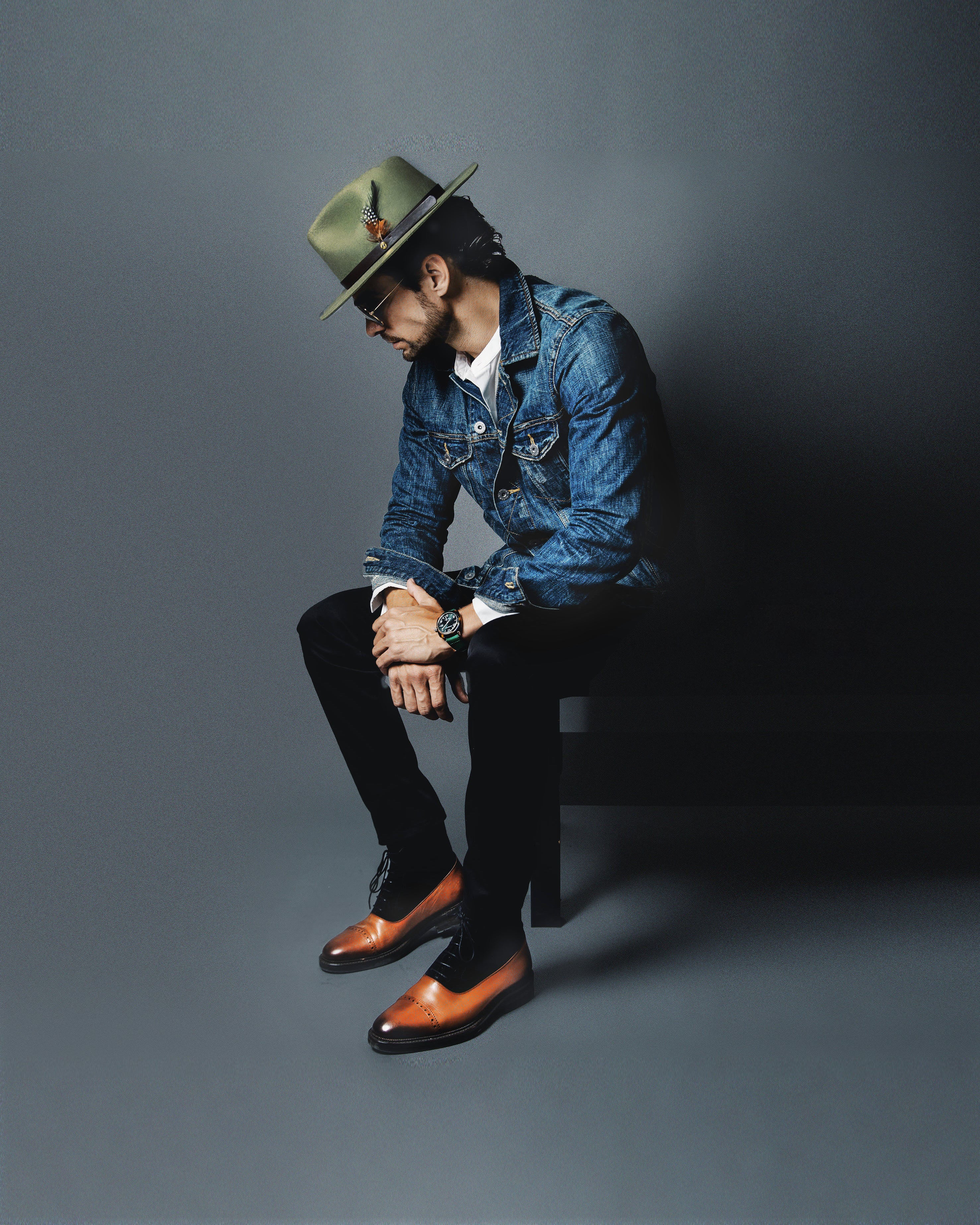 Geoffery Fedora–Olive Green[Fast shipping and box packing]