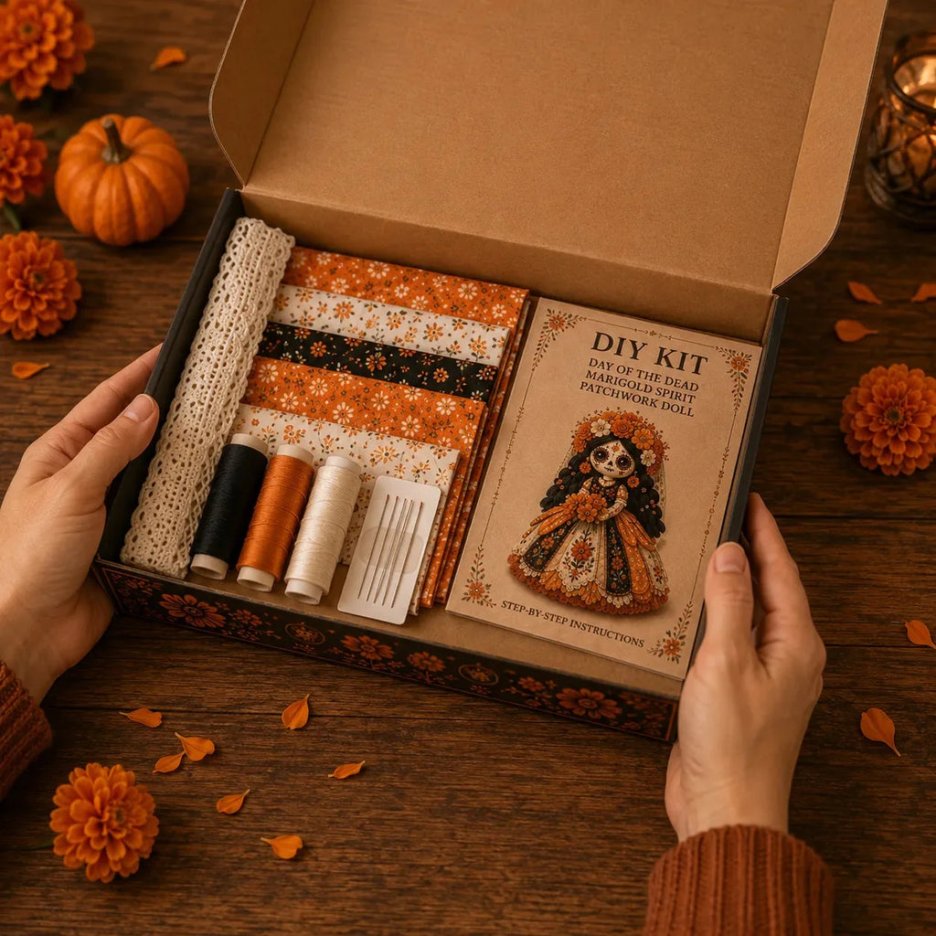 Stitch & Story – Day of the Dead Patchwork Doll DIY Craft Kit for Beginners
