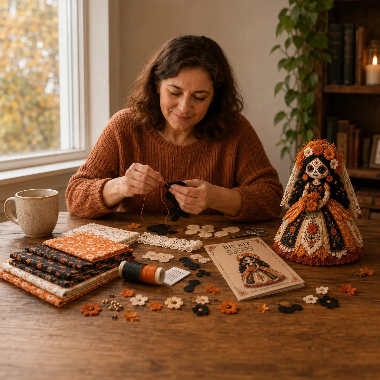 Stitch & Story – Day of the Dead Patchwork Doll DIY Craft Kit for Beginners