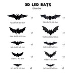 Halloween LED Bat Lights – Glowing Hanging Bats for Party & Yard Decor