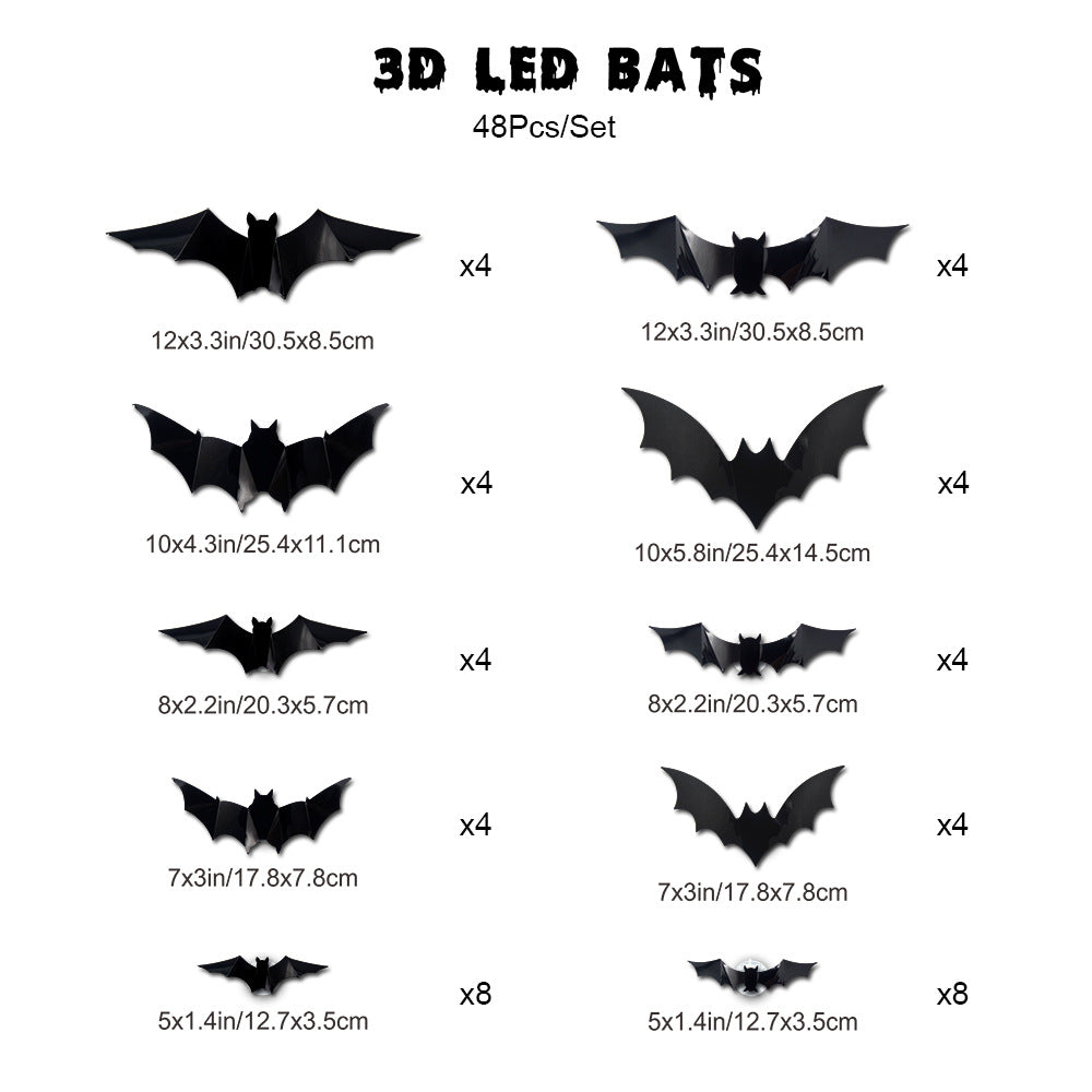 Halloween LED Bat Lights – Glowing Hanging Bats for Party & Yard Decor