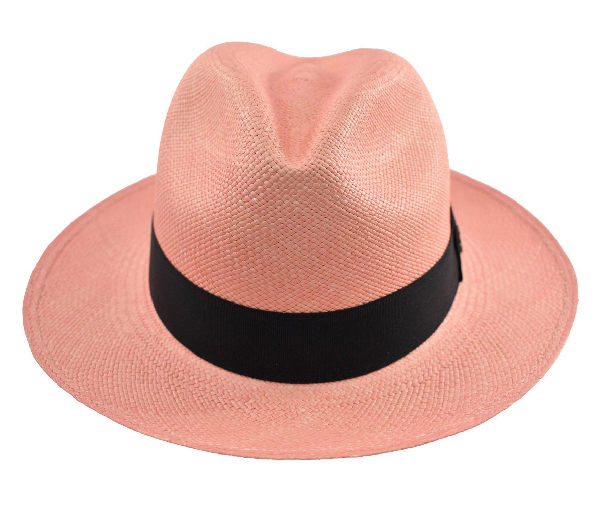 Advanced Original Panama Hat-Pink Toquilla Straw | Brown Band-Handwoven in Ecuador(HatBox Included)