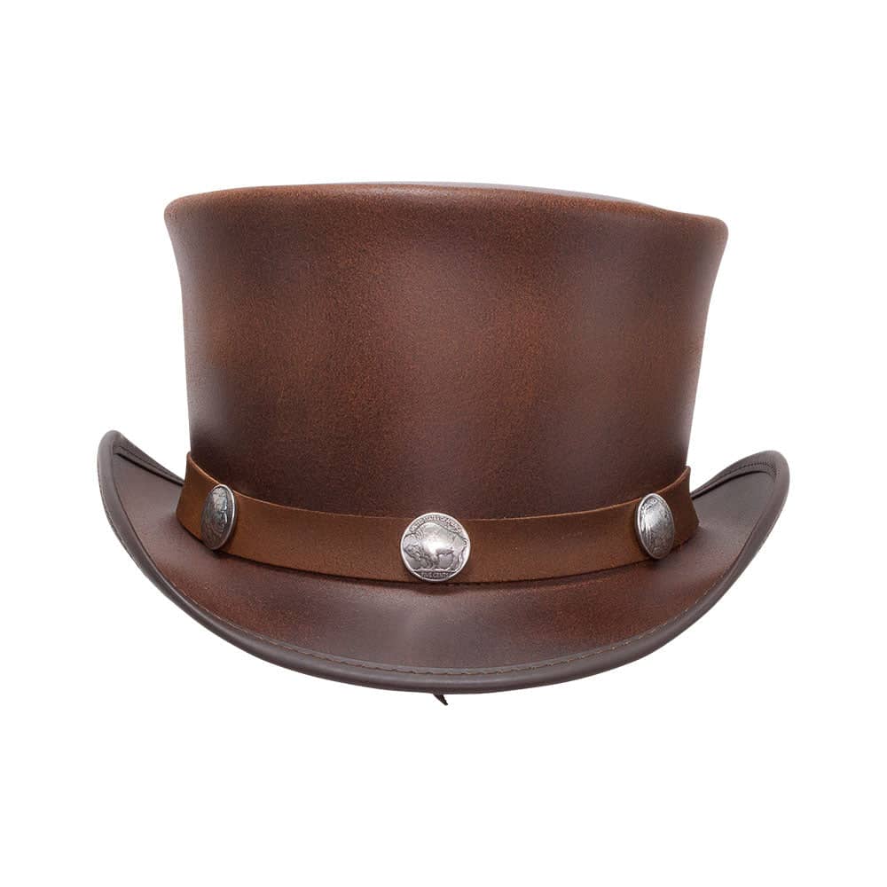 EL DORADO - WOMEN'S LEATHER TOP HAT - BUFFALO HAT BAND