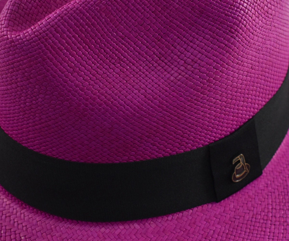 Advanced Original Panama Hat-Fuchsia Toquilla Straw-Handwoven in Ecuador (HatBox Included)